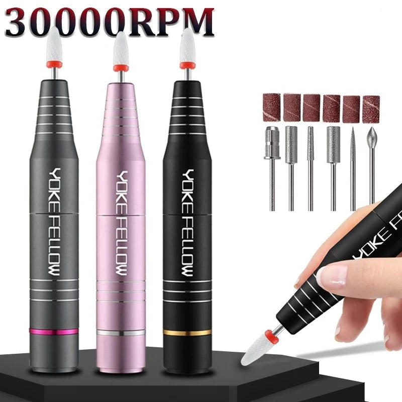 35000/30000RPM Electric Nail Drill Machine for Manicure Milling Cutter Set for Gel Polishing Nail Drill Pen Salon Nail Equipment