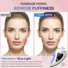 Electric Gua Sha Face Massager Heated Vibration Facial Scraping Tools anti Wrinkles Double Chin Remove Skin Face Lifting Device