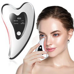 Electric Gua Sha Face Massager Heated Vibration Facial Scraping Tools anti Wrinkles Double Chin Remove Skin Face Lifting Device